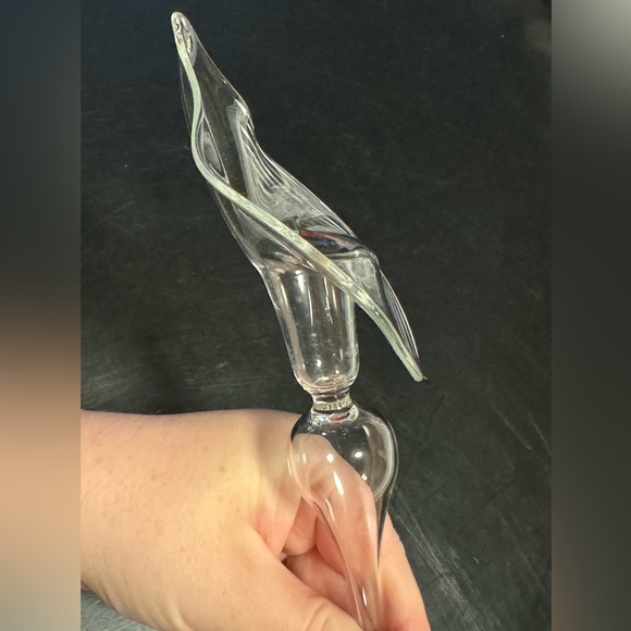 Vintage 1980's Jack in the Pulpit Hand Blown Elegant Glass Calla Lily Bud Vase - Picture 2 of 11